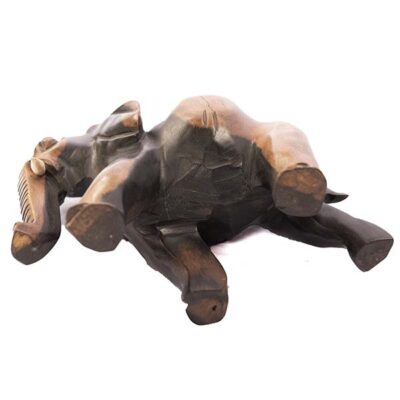 Large Vintage African Elephant Figurine, handcrafted with intricate details, perfect for decor or collections, available at Baobabmart.