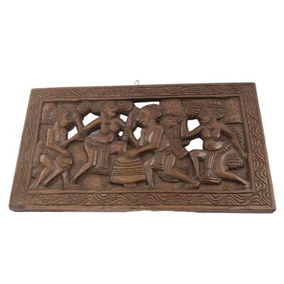 Large African Tribe Hand Carved Wall Panel, handcrafted with intricate tribal details, perfect for striking decor, available at BaobabMart.