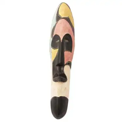 Long African Tribal Mask, handcrafted with intricate patterns, ideal for wall decor, available at Baobabmart.