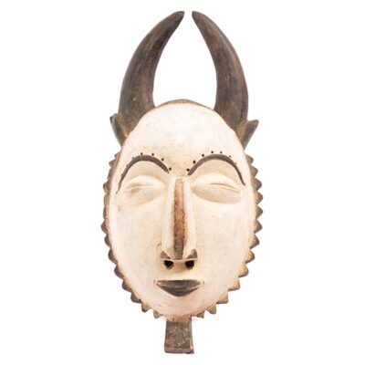 Vintage African Art Lumbu Mask from Cameroon, handcrafted with intricate details, perfect for decor or collections, available at BaobabMart.