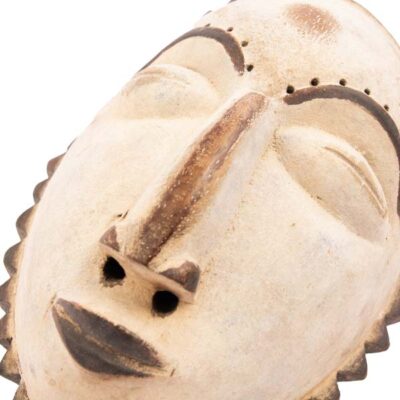 Vintage African Art Lumbu Mask from Cameroon, handcrafted with intricate details, perfect for decor or collections, available at BaobabMart.