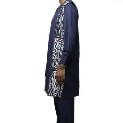 Buy Unique Ndop Fabric 3-Piece Traditional Coat Set for Sale authentic African patterns, ideal for formal occasions, available at Baobabmart.