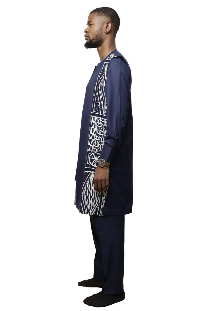 Buy Unique Ndop Fabric 3-Piece Traditional Coat Set for Sale authentic African patterns, ideal for formal occasions, available at Baobabmart.