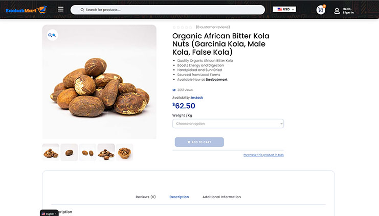 Organic African Bitter Kola Nuts as seen on Baobabmart website - Where to Buy Bitter Kola Nuts - Baobabmart blog