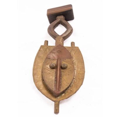 African Reliquary Guardian Metal Figure, handcrafted with intricate details, symbolizing protection and spirituality, available at BaobabMart.