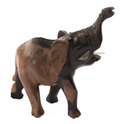 Small African Elephant Sculpture, handcrafted with intricate detailing, perfect for decor or collections, available at Baobabmart.