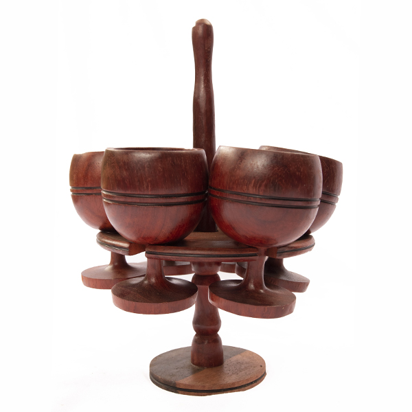 Wood eggcup stand 1 Wood Eggcup Holder and Stand, handcrafted from premium wood, perfect for serving eggs and kitchen decor, available at Baobabmart.