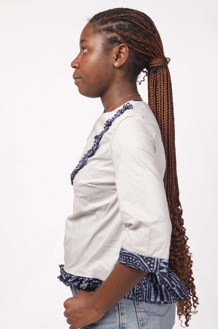 women's blouse with ndop embroidery 1 Women’s African Blouse with Ndop Embroidery, a unique blend of cultural design and modern style, available at Baobabmart.