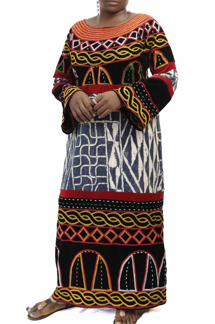 Grassfield Women Traditional Ndop Dress – Authentic African wear available at Baobabmart.