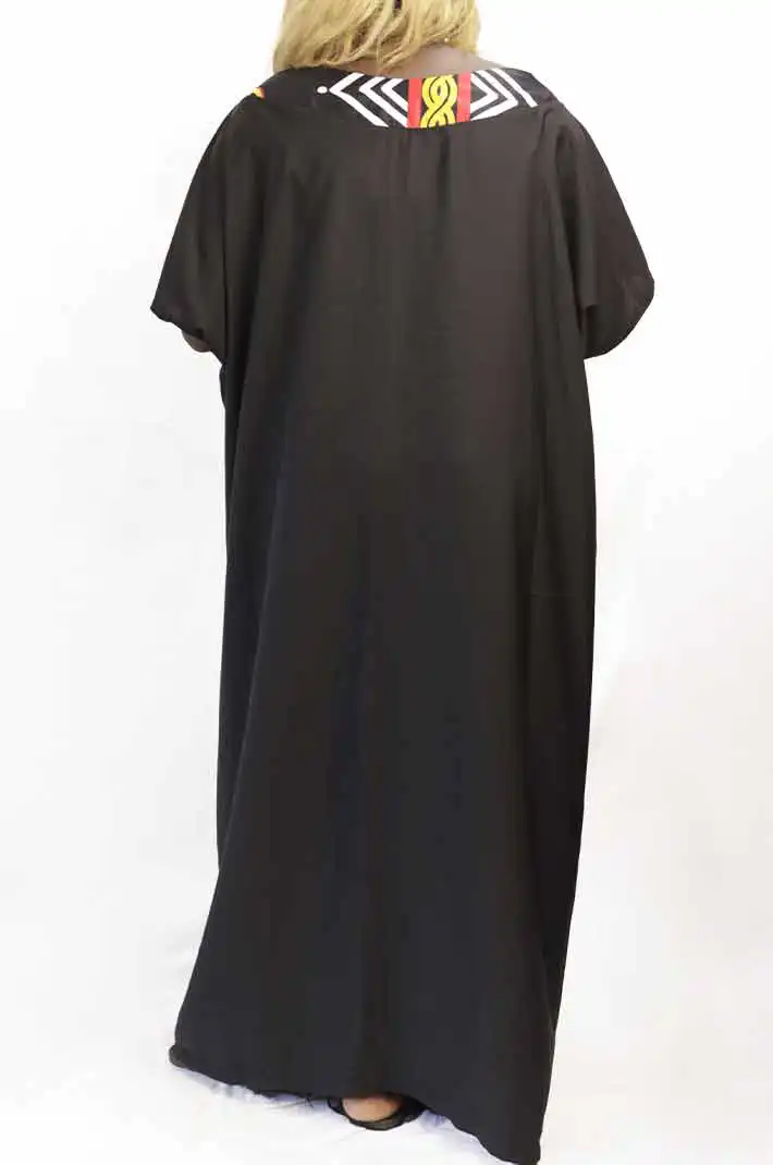 Black Women Boubou with Toghu Patterns, elegant African dress for cultural events, available at BaobabMart.