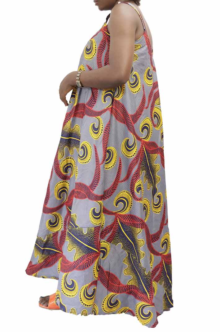 Long Dress with Straps 2 Long African Kaba Dress with Straps – elegant African attire, available at Baobabmart.