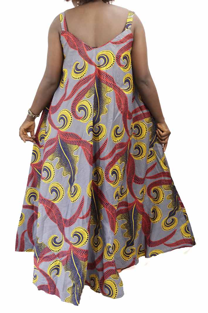 Long Dress with Straps 3 Long African Kaba Dress with Straps – elegant African attire, available at Baobabmart.