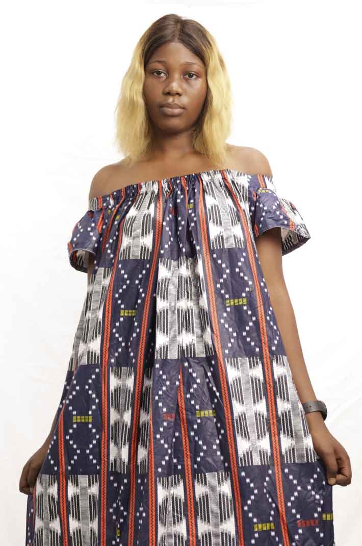 Long dress kaba boat collar with geometric pattern 5 Long Dress Kaba Boat Collar with Geometric Pattern – Elegant and stylish, available at Baobabmart.