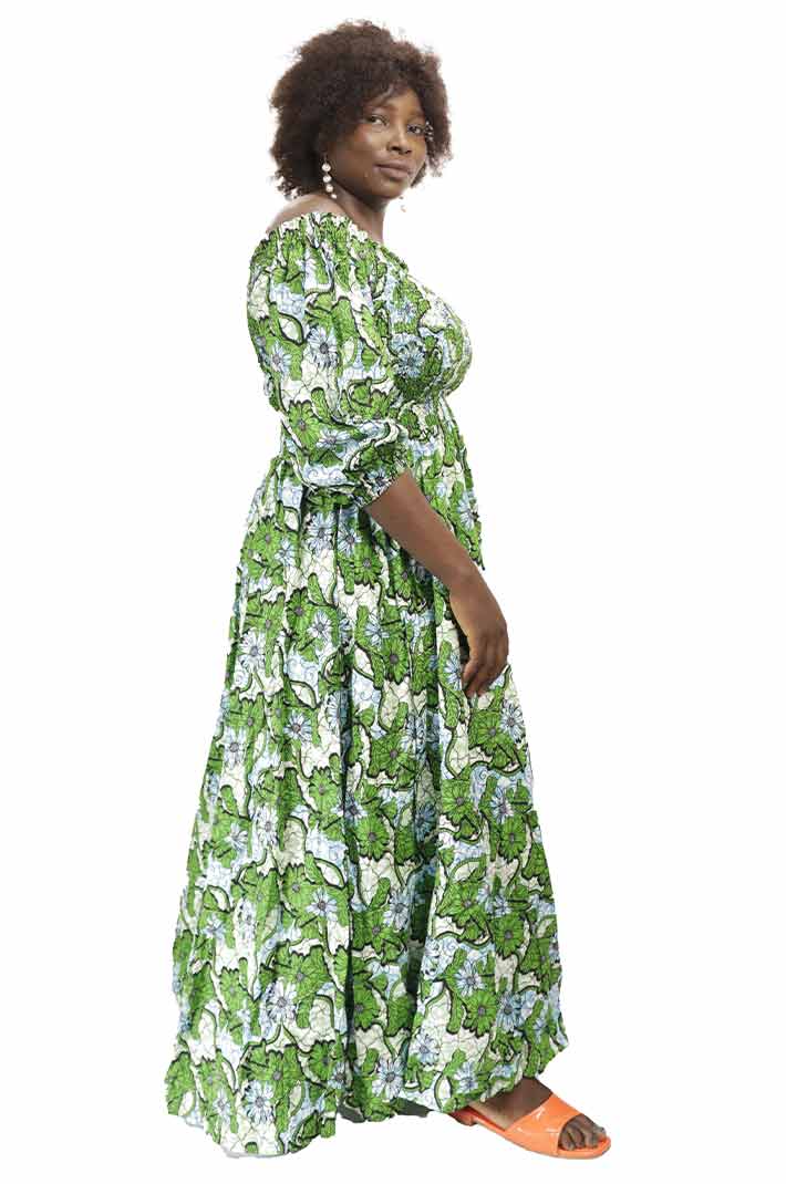 Kangourou Robe Chemise Longue Fluide Vert Sapin Robe Longue