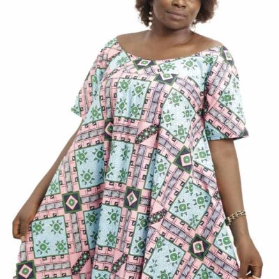 Long Women Kaba with Scoop Neckline, elegant African dress for formal and cultural events, available at BaobabMart.