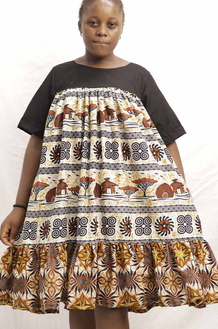 Small Kaba Dress with African Sahara Design for Sale Online