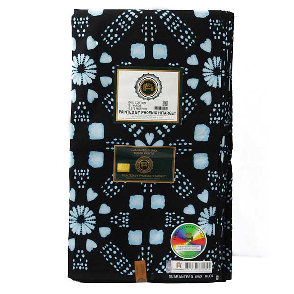 Black Hitarget fabric with printed flowers and hearts 5 Black Hitarget Fabric with Printed Flowers, perfect for clothing, accessories, and home decor, available at Baobabmart.