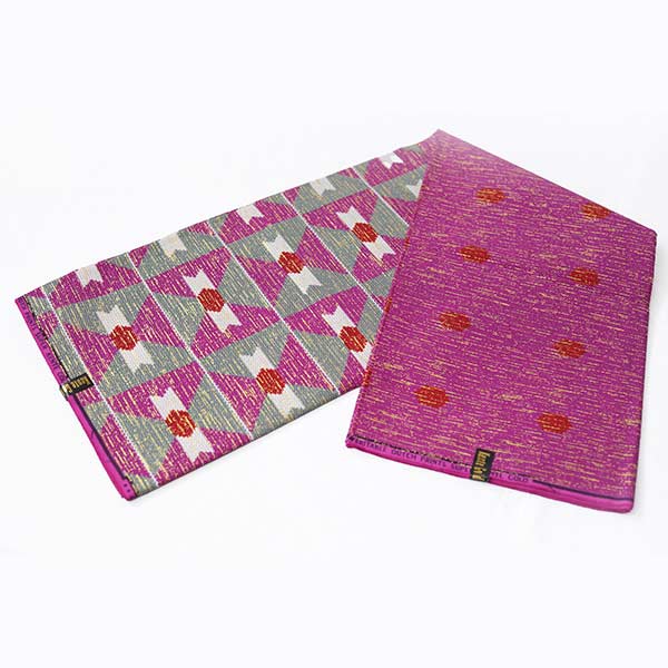 Dark pink Kente Gold wax fabric 5 African Dark Pink Kente Gold Wax Fabric, high-quality textile with bold Kente patterns, available at Baobabmart.