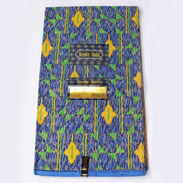 Kente Gold Brown and Blue Wax Fabric for Sale – premium African fabric for fashion and décor, available at BaobabMart. 1 Kente Gold Brown and Blue Wax Fabric for Sale – premium African fabric for fashion and décor, available at BaobabMart.