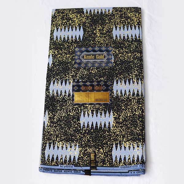 Sky Blue and Black Kente Gold Wax Fabric – premium African fabric for fashion and décor, available at BaobabMart. 1 Sky Blue and Black Kente Gold Wax Fabric – premium African fabric for fashion and décor, available at BaobabMart.