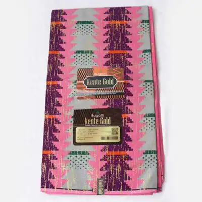 African Pink Kente Wax Fabric for Sale at Baobabmart