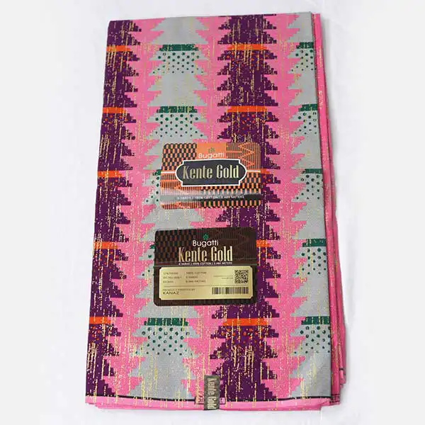African Pink Kente Wax Fabric for Sale at Baobabmart