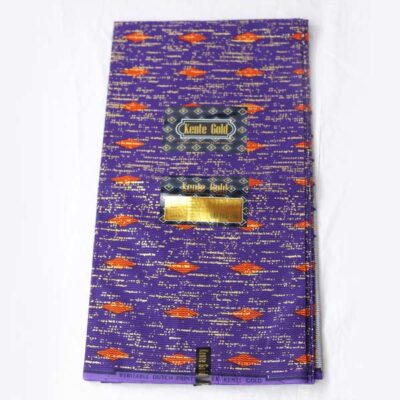 Kente Gold Wax Fabric in Purple for Sale – vibrant African-inspired fabric at BaobabMart.