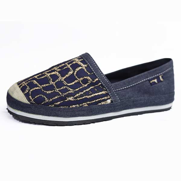 Afritude Espadrille Customized with Ndop Fabric and Belgian Straw – unique African-inspired footwear at BaobabMart.