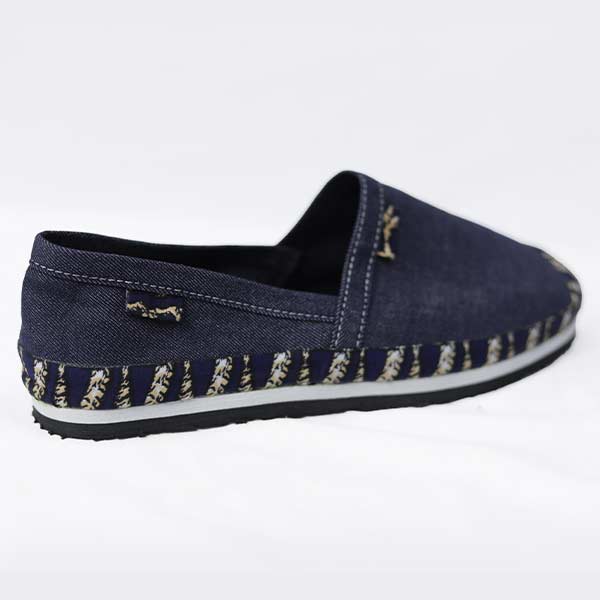 Espadrille Customized with Jeans and Ndop Fabric – unique African-inspired footwear at BaobabMart.