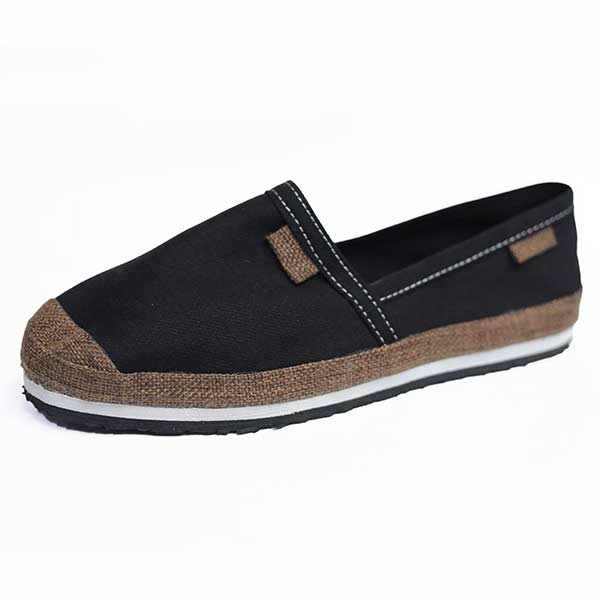 Black-Brown Afro-Style Espadrille – stylish unisex espadrille with durable rubber sole, available at BaobabMart.