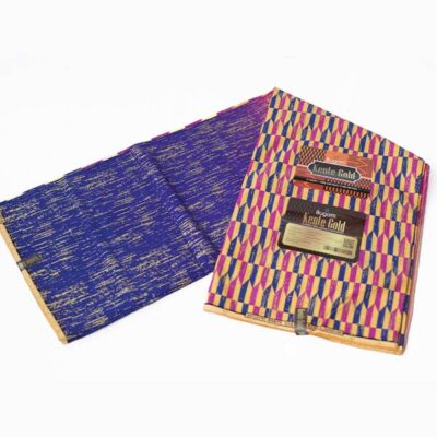 Purple and Pink Shaded Wax Kente Gold Fabric – vibrant African-inspired fabric at BaobabMart.