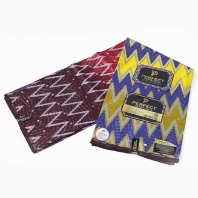 Kente Gold Multicolor Gradient Wax Fabric – vibrant African-inspired fabric at BaobabMart.