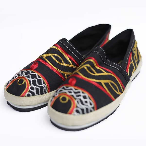 Afritude Espadrille with Multicolored Embroidery – handmade African-inspired shoes at BaobabMart.
