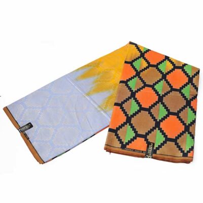 Multicolor Kente Gold Wax Fabric for Sale – vibrant African-inspired fabric at BaobabMart.