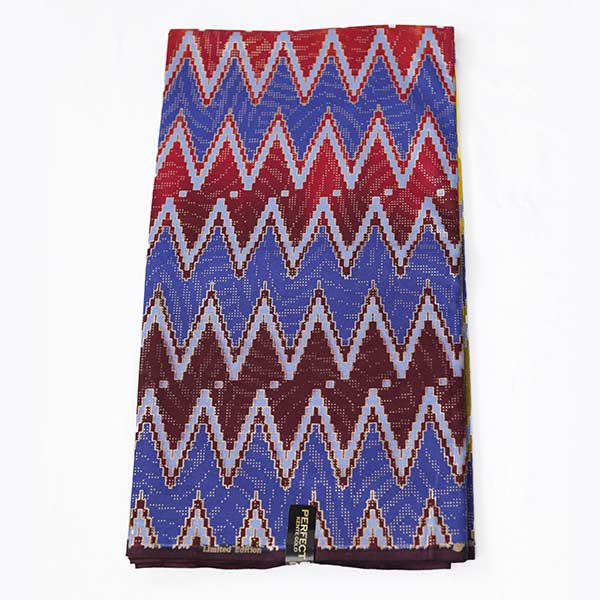 3 Kente Gold Multicolor Gradient Wax Fabric – vibrant African-inspired fabric at BaobabMart.