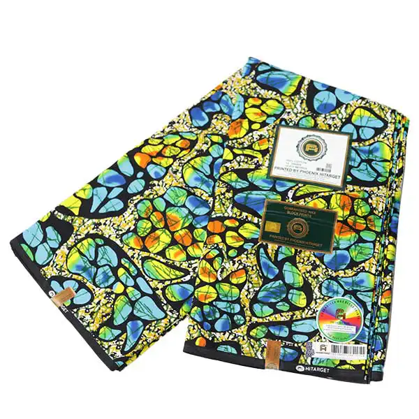 Matte Hitarget Fabric with Mutlicolor Shape Prints