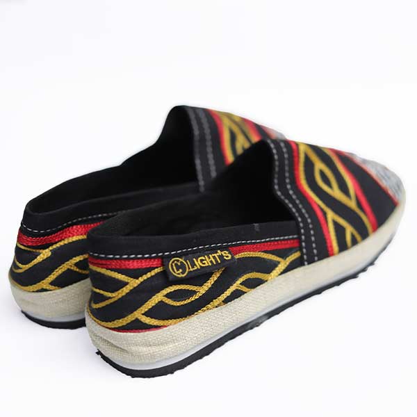 Afritude Espadrille with Multicolored Embroidery – handmade African-inspired shoes at BaobabMart.