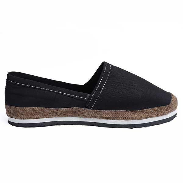 Black-Brown Afro-Style Espadrille – stylish unisex espadrille with durable rubber sole, available at BaobabMart.