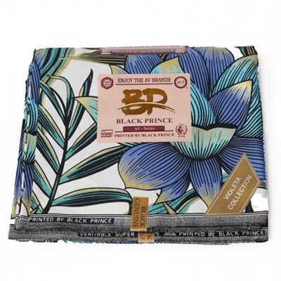 Close-up of Floral Print Black Prince Fabric for Sale showing floral prints