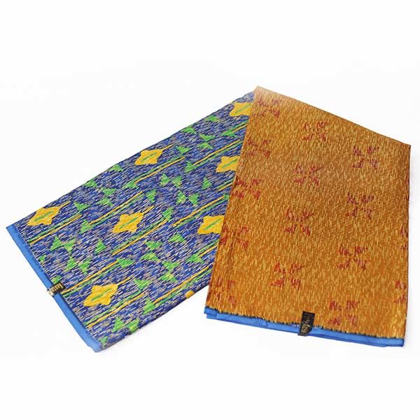 Kente Gold Brown and Blue Wax Fabric for Sale – premium African fabric for fashion and décor, available at BaobabMart. 4 Kente Gold Brown and Blue Wax Fabric for Sale – premium African fabric for fashion and décor, available at BaobabMart.