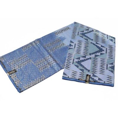 Buy 2-tone Kente Gold Blue Wax Fabric – vibrant African