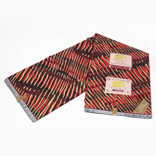 Tissu Prince Noir imprimé rouge et sang de bœuf, en vente chez Baobabmart.