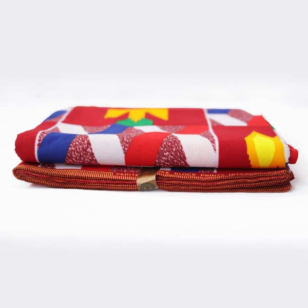 Kente-Inspired Red Hitarget Fabric for Sale – vibrant African-inspired fabric at BaobabMart.