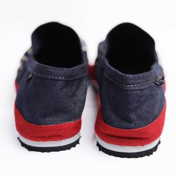 4 Unisex Afritude Espadrille Customized with Ndop Fabric and Red Straw – unique African-inspired footwear at BaobabMart.