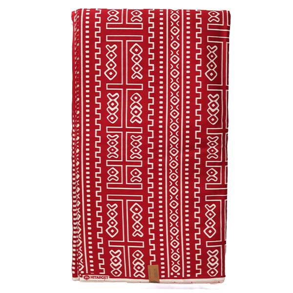 Hitarget Red Fabric with White Block Prints for Sale – bold, stylish fabric available at BaobabMart. 5 Hitarget Red Fabric with White Block Prints for Sale – bold, stylish fabric available at BaobabMart.