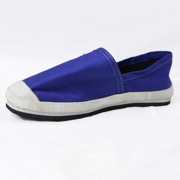 SIMPLE BLUE-WHITE AFRO-STYLE ESPADRILLE – stylish unisex espadrille with woven fabric and rubber sole, available at BaobabMart.
