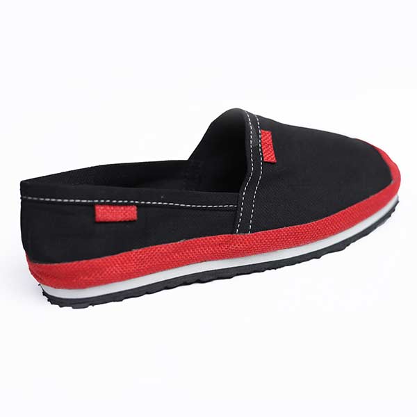Unisex Simple Afro-Style Black and Red Espadrille – bold handmade footwear at BaobabMart.