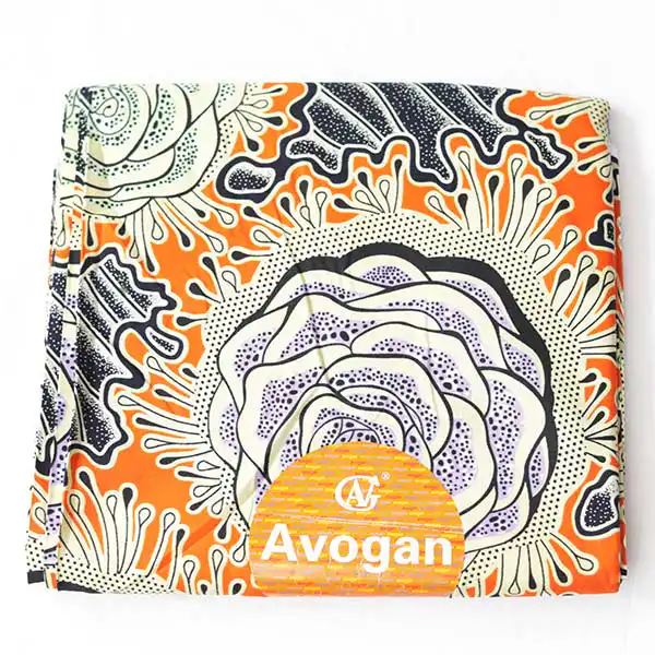 Avogan Fabric with Printed Roses for Sale – elegant floral fabric at BaobabMart.