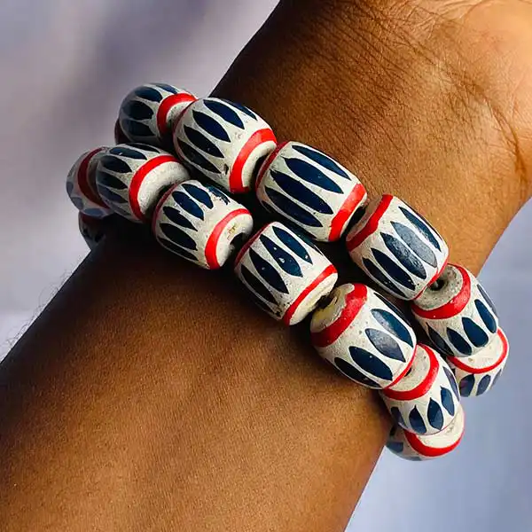 Bamileke Traditional Chevron Beads Bracelets for Sale – unique African-inspired jewelry at BaobabMart.