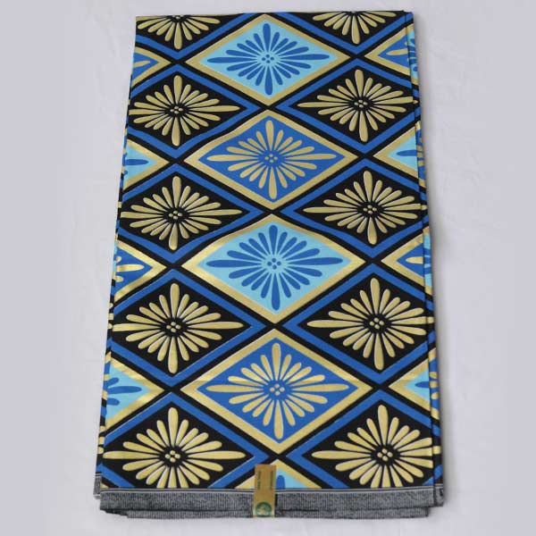 Black Prince Fabric with Blue Diamond-Shaped Prints 1